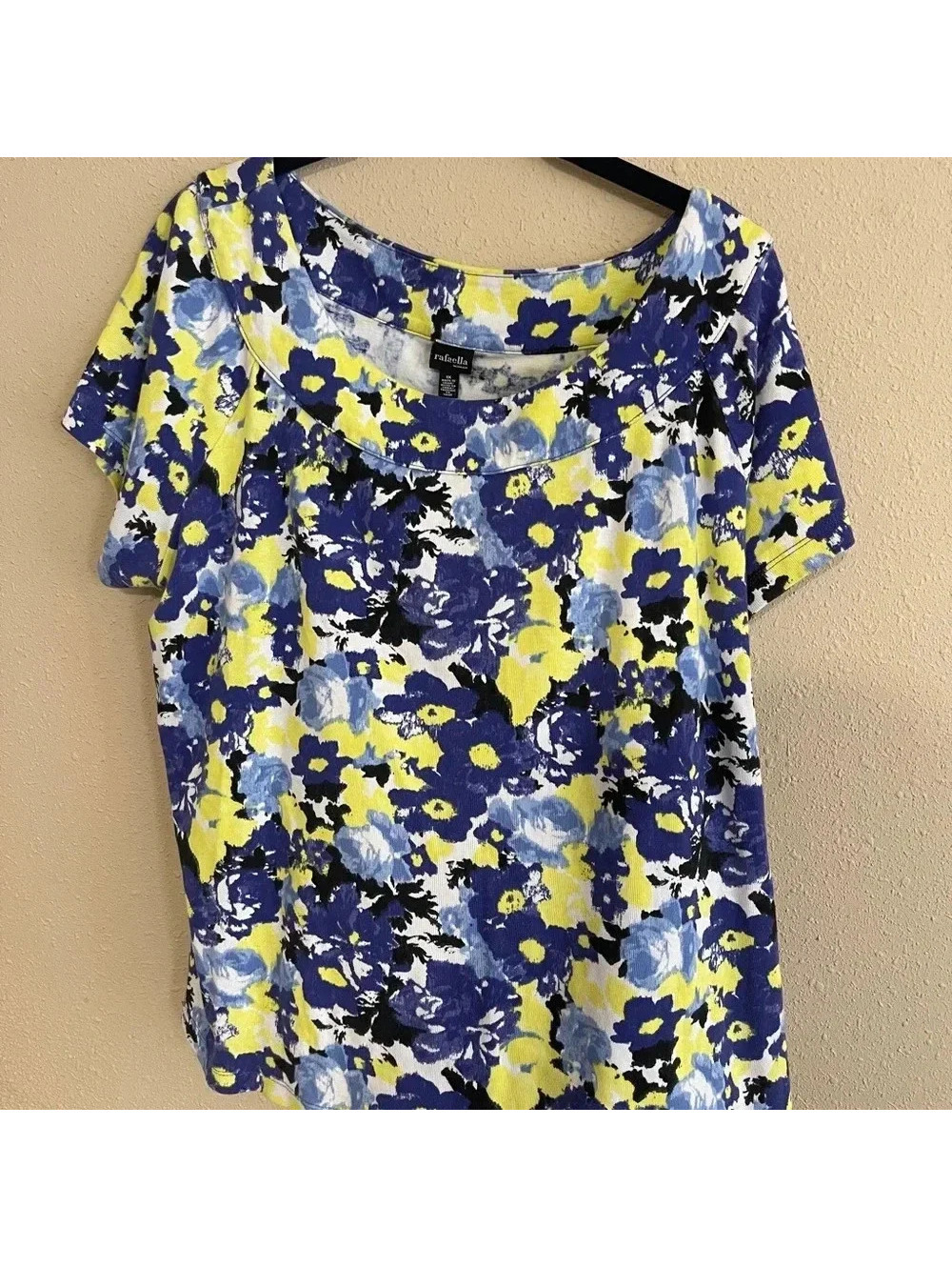 𝅺Rafaella Floral Blouse 1X blue and yellow - Picture 2 of 4